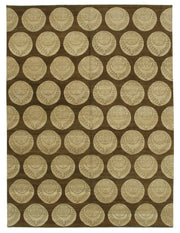 Vamave Dokuma Modern Kahverengi Geometrik Desenli Uşak Halısı 270x367 cm