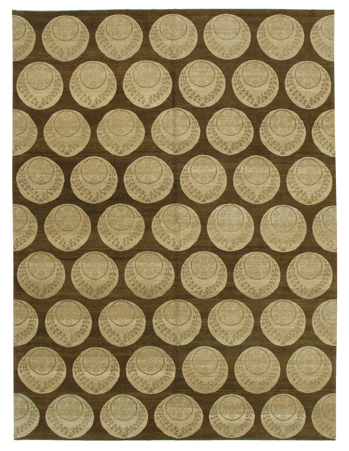 Vamave Dokuma Modern Kahverengi Geometrik Desenli Uşak Halısı 270x367 cm