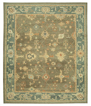 Vamave Geometrik Desenli Uşak Halı Gri ve Turkuaz 333x396 cm 33712