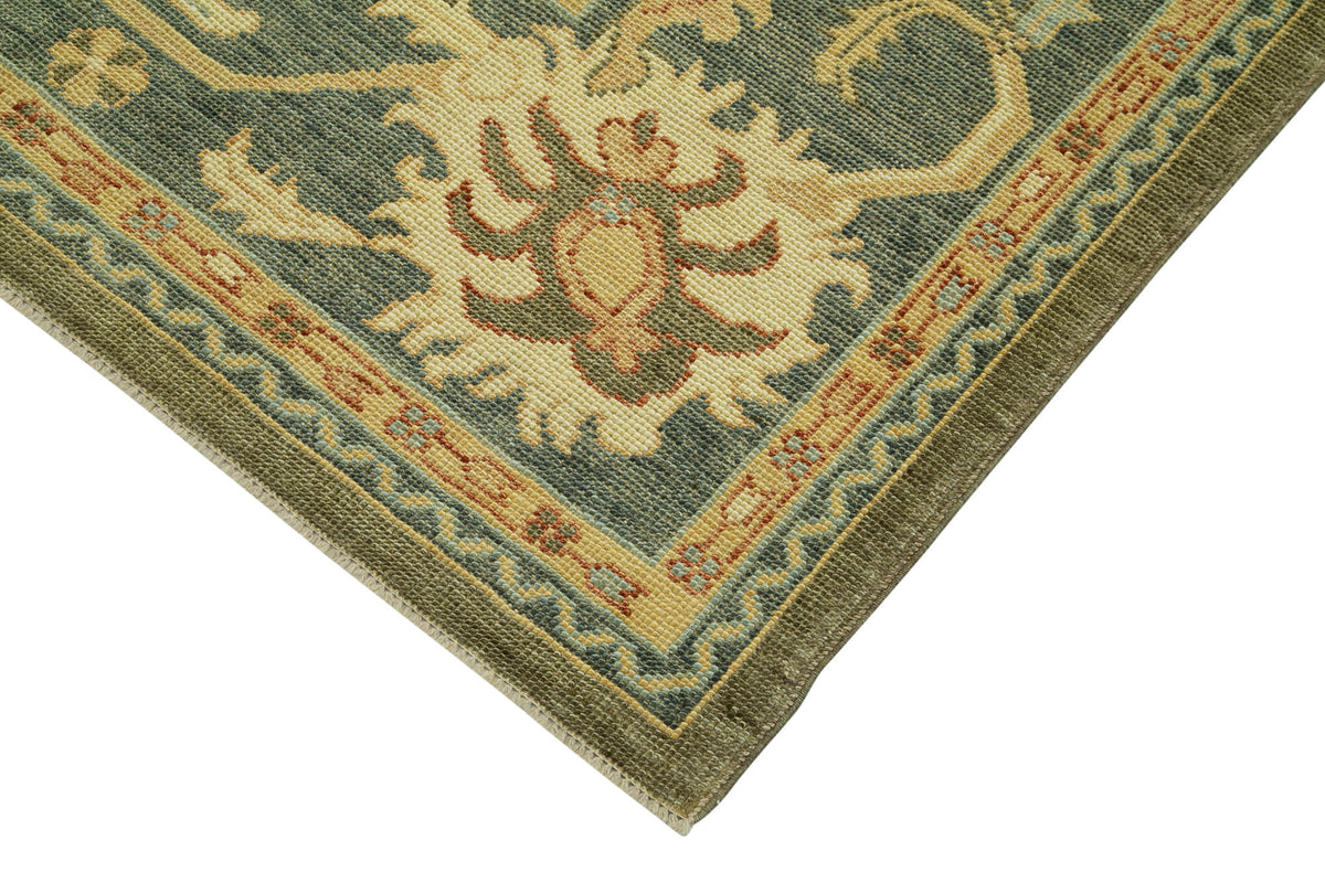 Vamave Geometrik Desenli Uşak Halı Gri ve Turkuaz 333x396 cm 33712 – detay görünümü