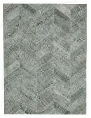 Neyra Gri Antrasit Geometrik Patchwork El Dokuma Halı 277x369 cm