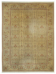 Vamave Vintage Uşak Halısı Düz Bej Zeminli Madalyon Desenli 300x400 cm