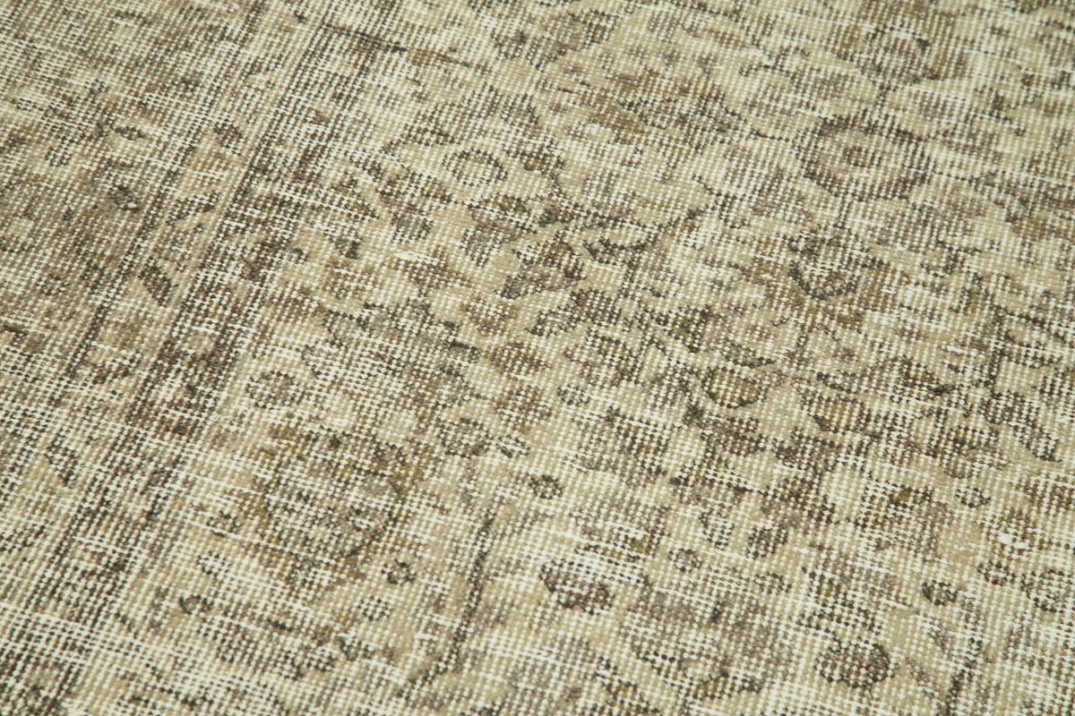 Zelivi Bej Kahverengi Çiçek Desenli Overdyed Runner 86x301 cm – mekânda kullanım