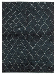 Veylo Siyah Beyaz Halı Fas Stili Geometrik Desenli 155x208 cm