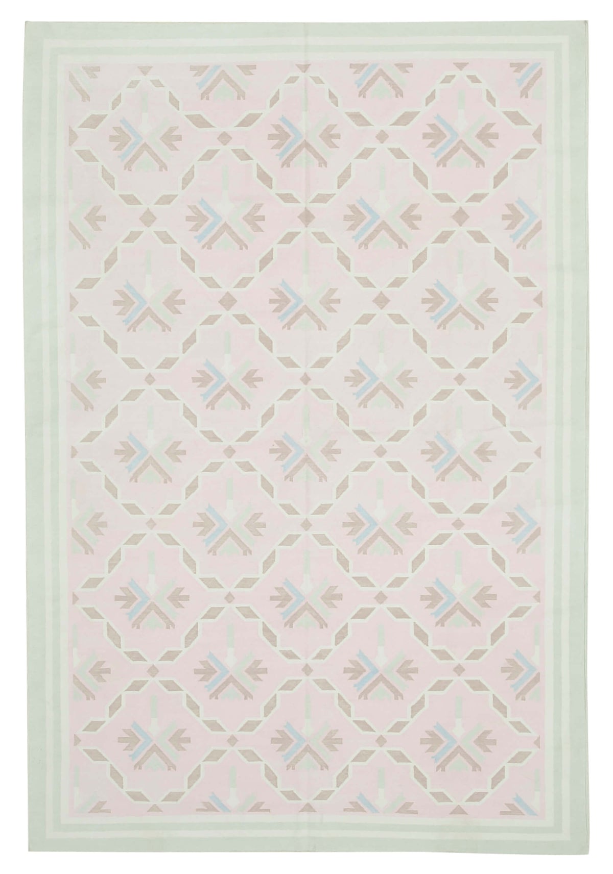 Navamo Dokuma Modern Duri Kilim Pastel Renkli Geometrik 187x281 cm