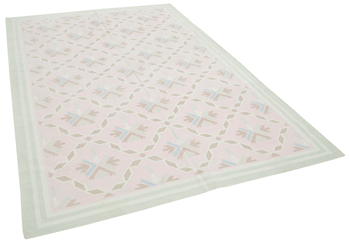 Navamo Dokuma Modern Duri Kilim Pastel Renkli Geometrik 187x281 cm – genel görünüm