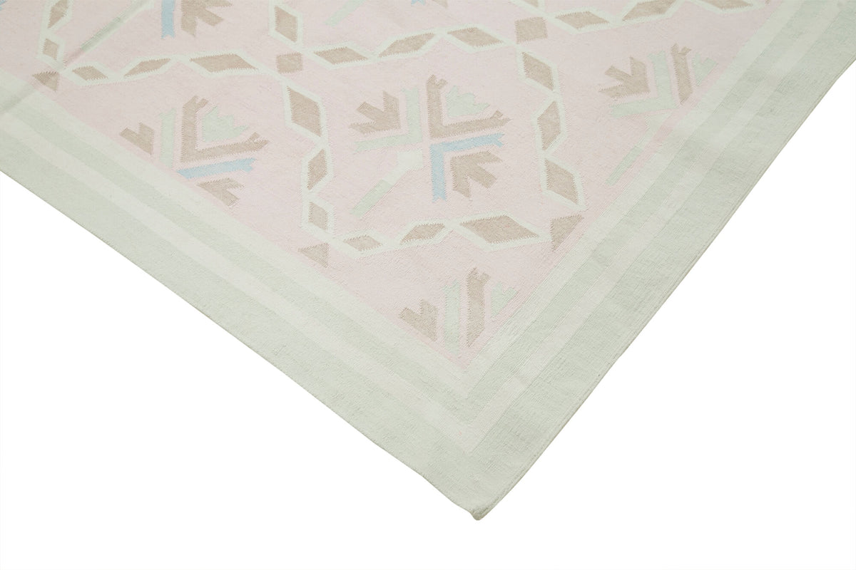 Navamo Dokuma Modern Duri Kilim Pastel Renkli Geometrik 187x281 cm – detay görünümü