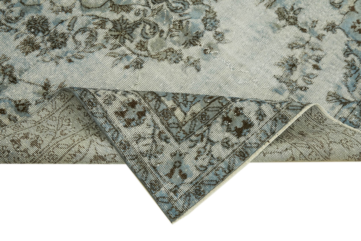 Besko Gri Beyaz Halı El Dokuma Oyma Desenli Vintage 160x265 cm – kenar detayı