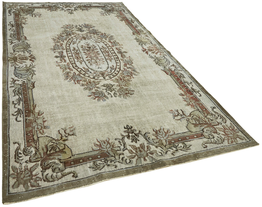 Besko Bej Kahverengi Madalyon Desenli El Dokuma Halı 194x307 cm – genel görünüm