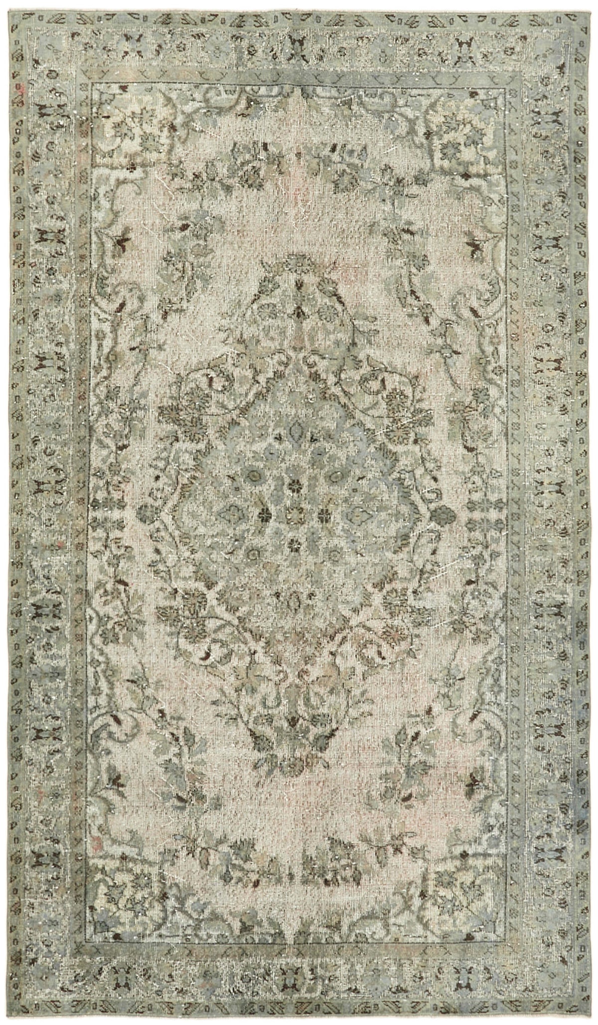 Besko Madalyon Desenli Gri Bej Halı Oyma Dokuma 173x291 cm