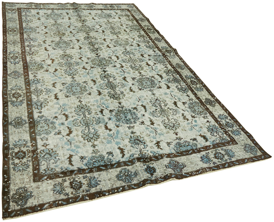 Besko Oyma Desenli Bej Mavi Klasik El Dokuma Halı 190x300 cm 42589 – genel görünüm