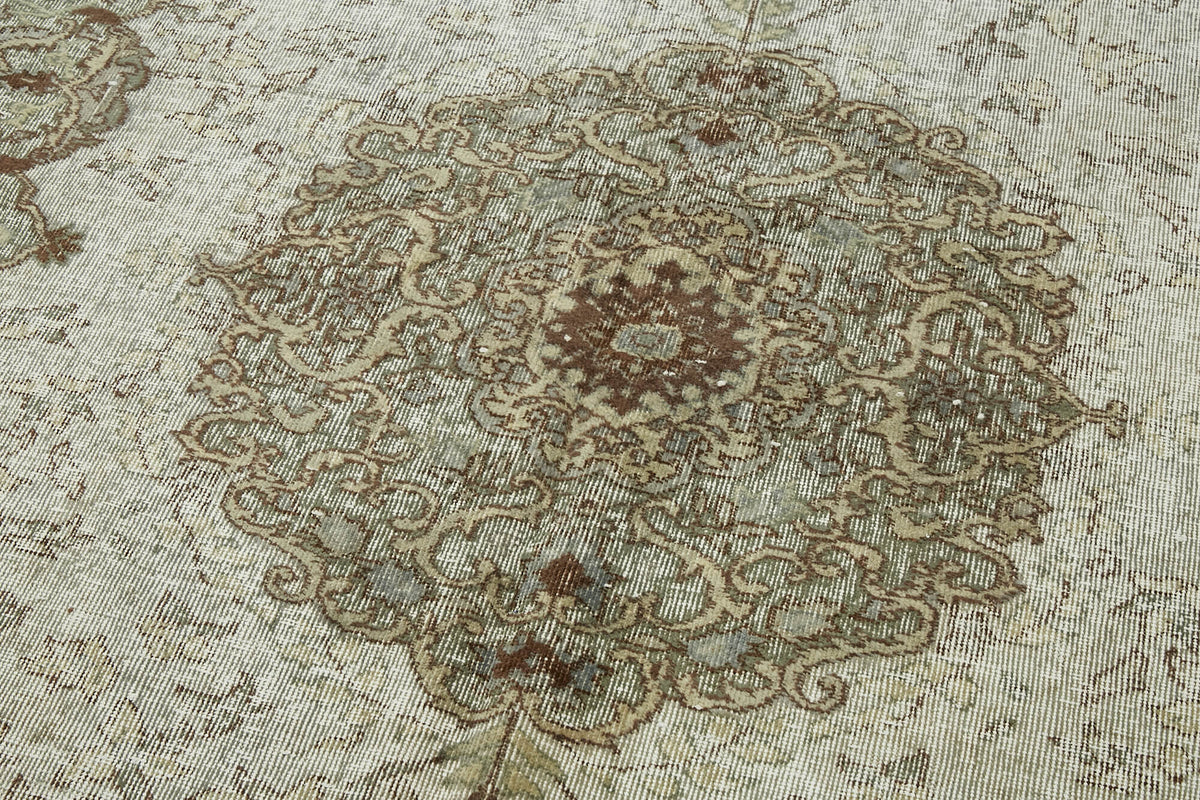 Besko Vintage Oyma Desenli Bej Kahverengi El Dokuma Halı 185x276 cm – mekânda kullanım