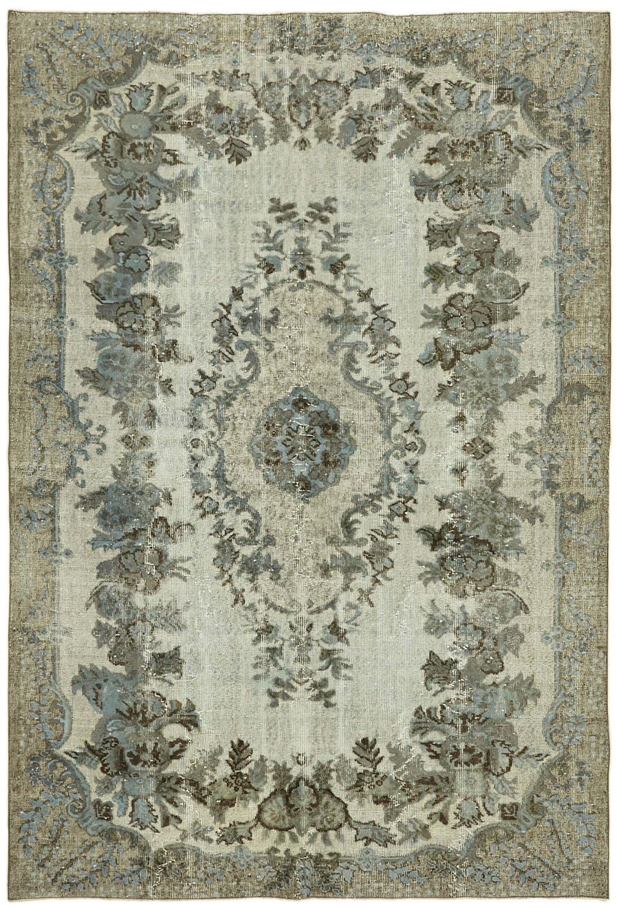 Besko Gri Eskitme Halı Vintage Oyma Desenli 195x283 cm