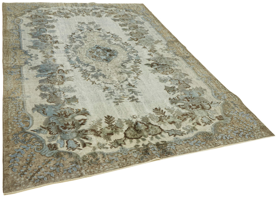 Besko Gri Eskitme Halı Vintage Oyma Desenli 195x283 cm – genel görünüm