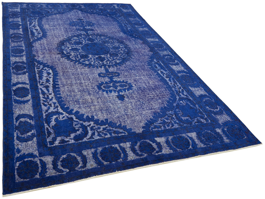 Besko Mavi Gri Madalyon Oyma Kabartma El Dokuma Halı 208x315 cm – genel görünüm