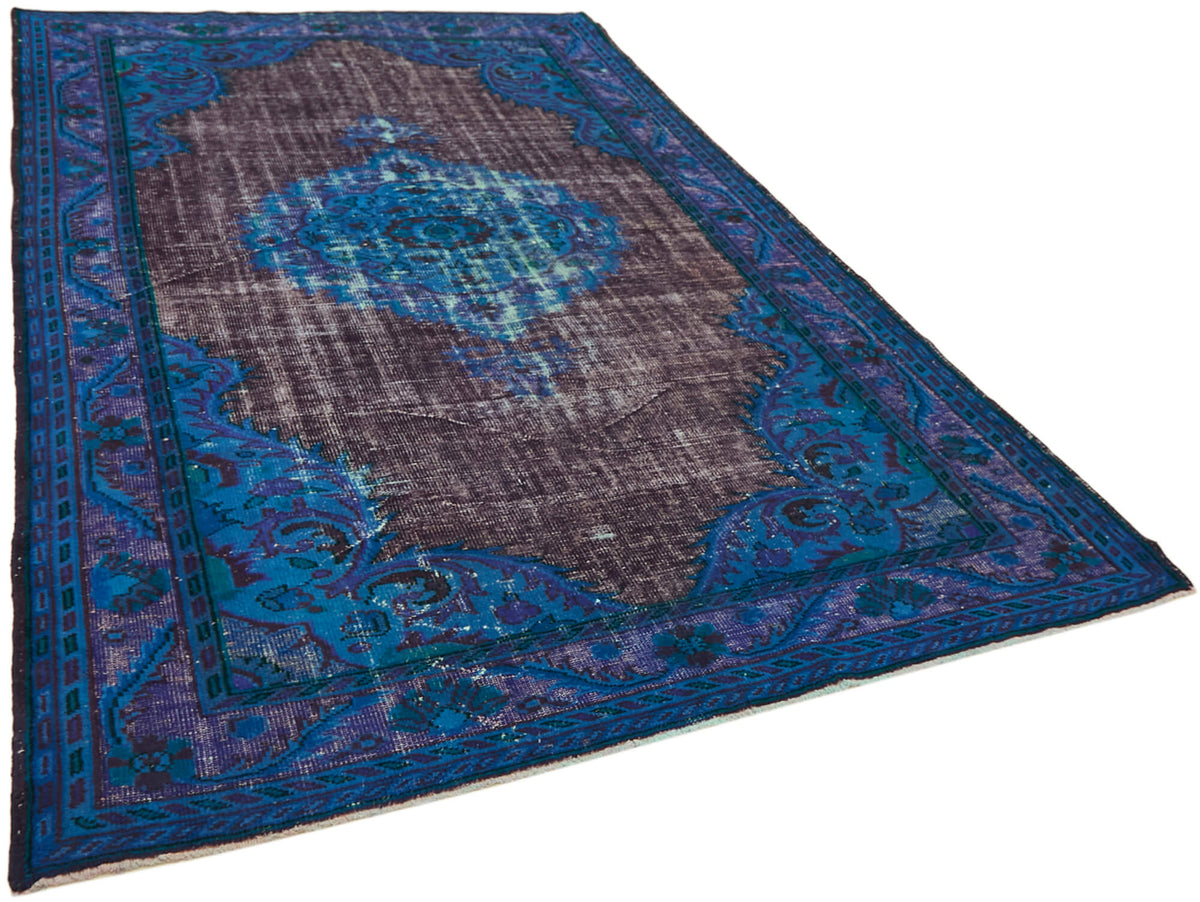 Besko Gri Mavi Madalyon Desenli Oyma El Dokuma Halı 210x325 cm – genel görünüm