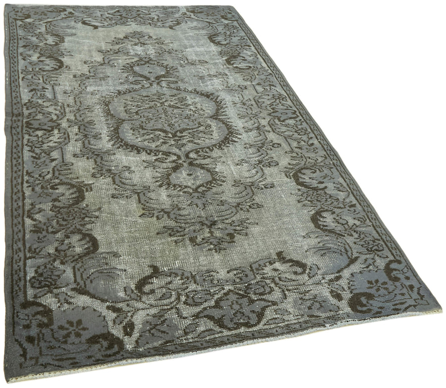 Besko Antrasit Gri Madalyon Göbek Desenli Oyma El Dokuma Halı 147x241 cm – genel görünüm