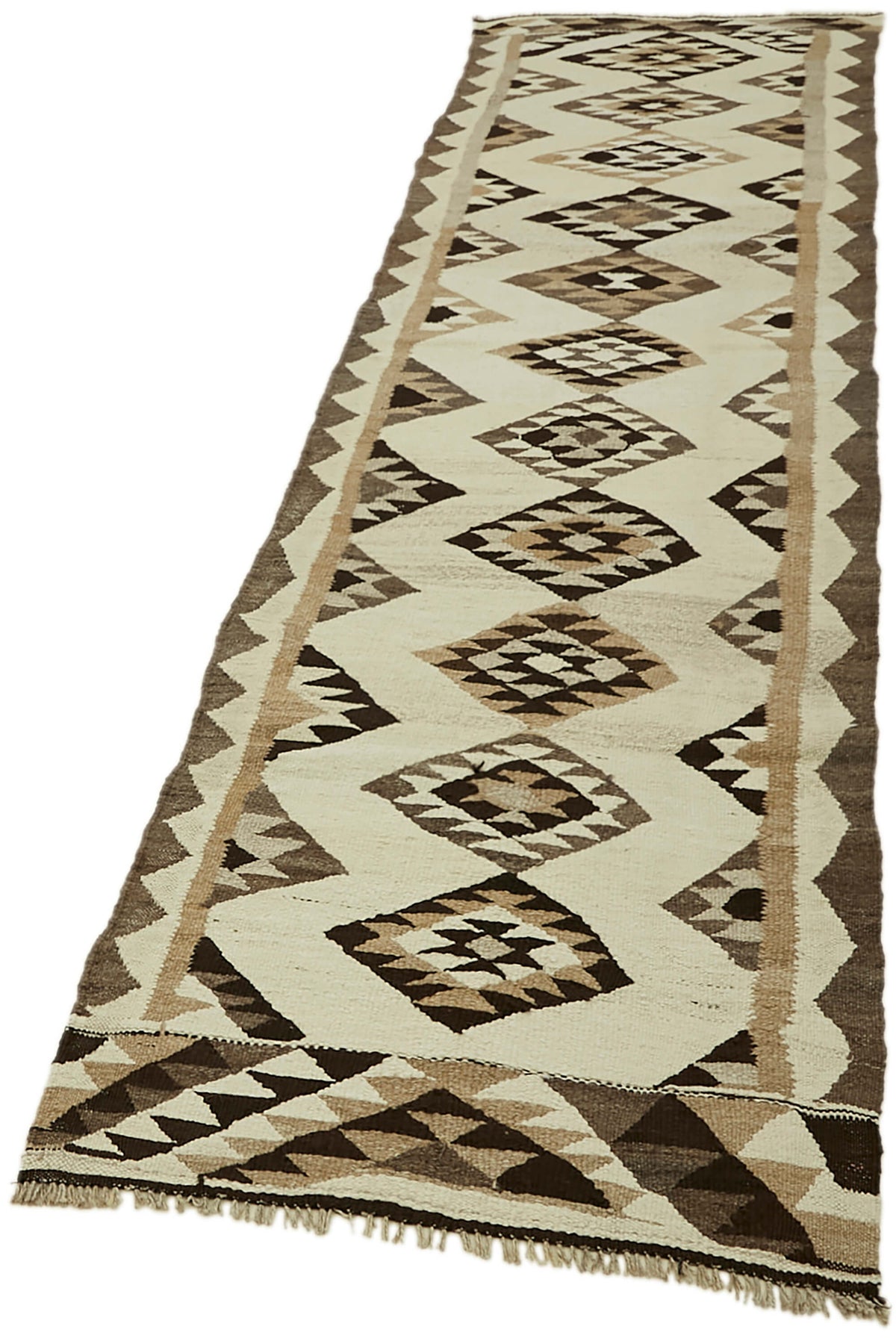 Razka Geometrik Desenli Vintage Kilim Yolluk 87x334 cm 43025 – doku yakın çekim