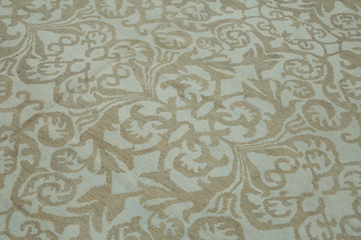 Nivro Açık Gri Bej Geometrik Desenli Yün El Dokuma Halı 244x310 cm – mekânda kullanım