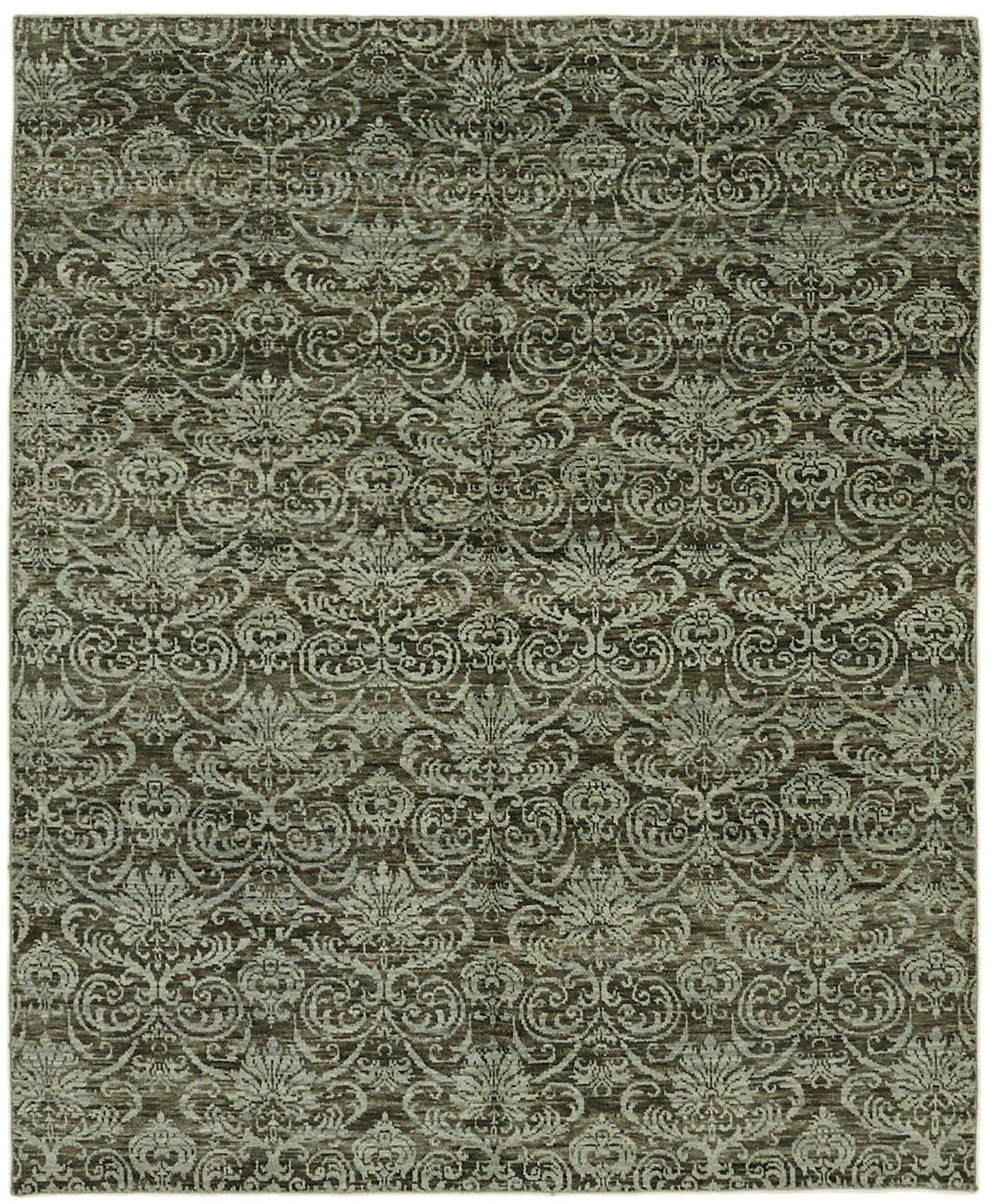 Nivro Eskitme Desenli Kahverengi Vintage Uşak Halı 242x291 cm