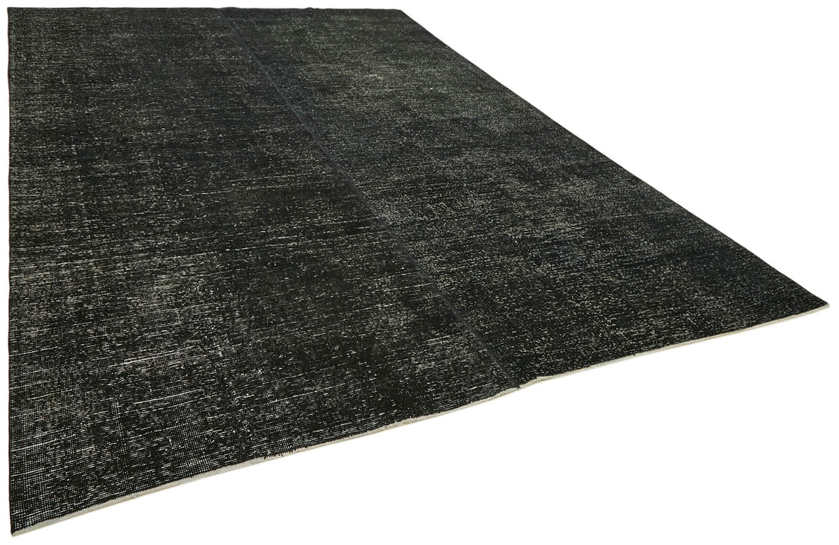Zelko Overdyed Siyah Gri Desensiz Vintage El Dokuma Halı 276x369 cm 43127 – genel görünüm