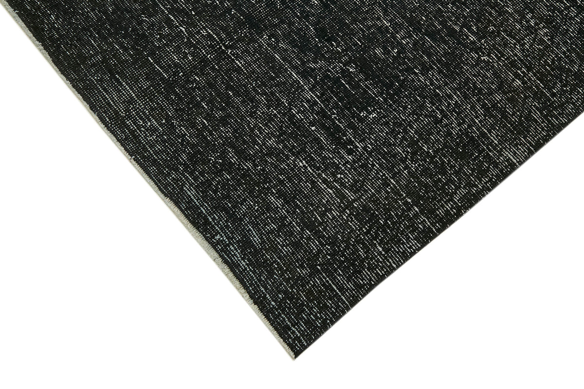 Zelko Overdyed Siyah Gri Desensiz Vintage El Dokuma Halı 276x369 cm 43127 – detay görünümü