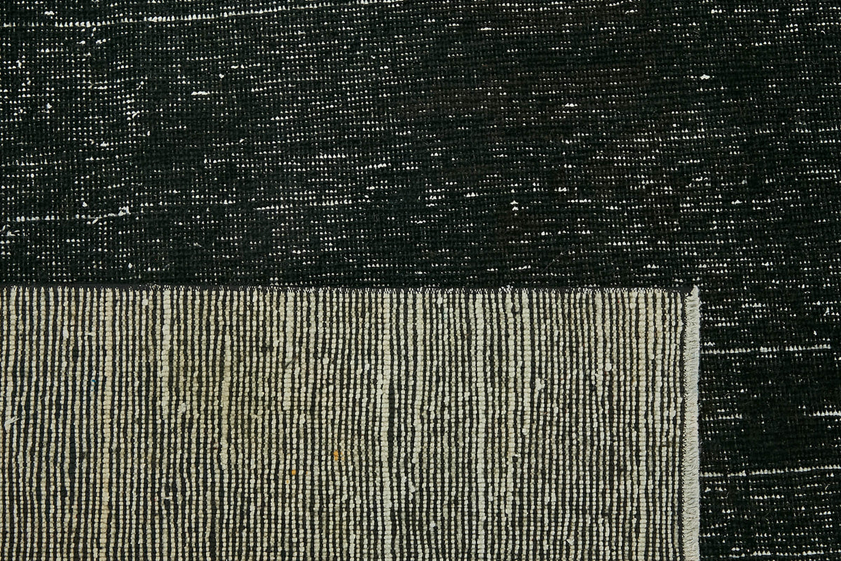 Zelko Overdyed Siyah Gri Desensiz Vintage El Dokuma Halı 276x369 cm 43127 – arka yüz görünümü