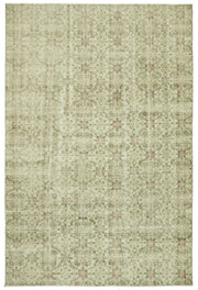 Rusvo Bej Pembe Çiçek Desenli Vintage El Dokuma Halı 240x356 cm