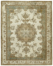 Rusvo Kahverengi Halı 6 m2 Vintage Madalyon Desenli 304x377 cm