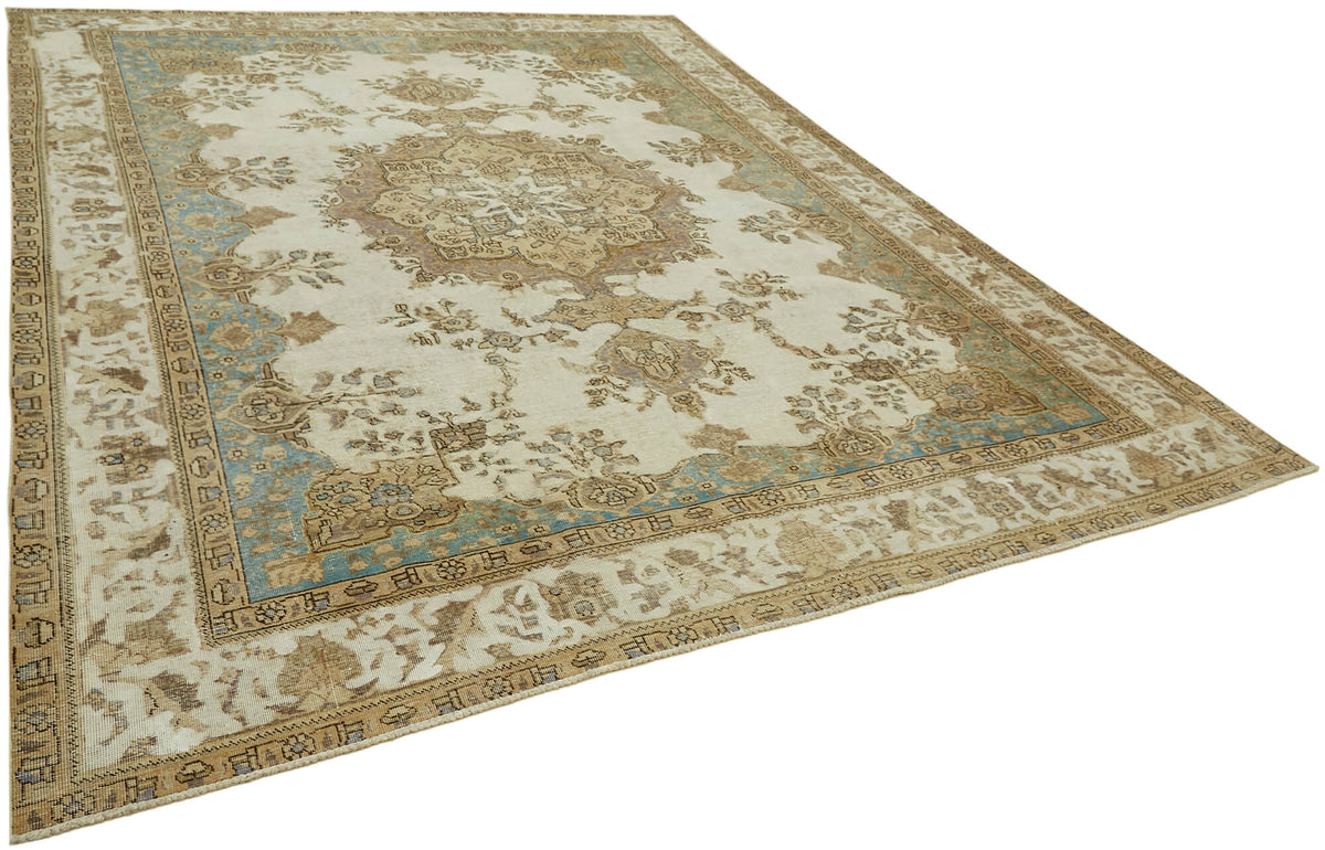 Rusvo Kahverengi Halı 6 m2 Vintage Madalyon Desenli 304x377 cm – genel görünüm