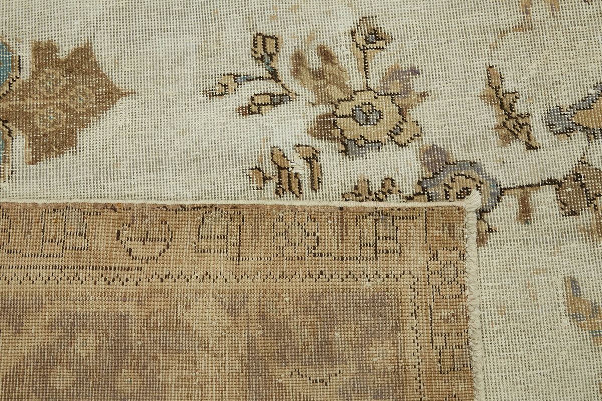Rusvo Kahverengi Halı 6 m2 Vintage Madalyon Desenli 304x377 cm – arka yüz görünümü
