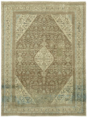 Rusvo Kahverengi Halı 6 m2 Vintage Madalyon Desenli 255x352 cm