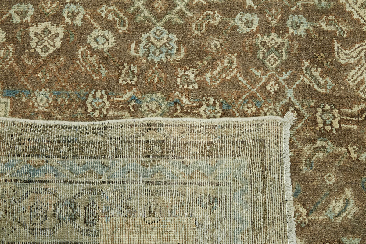 Rusvo Kahverengi Halı 6 m2 Vintage Madalyon Desenli 255x352 cm – arka yüz görünümü