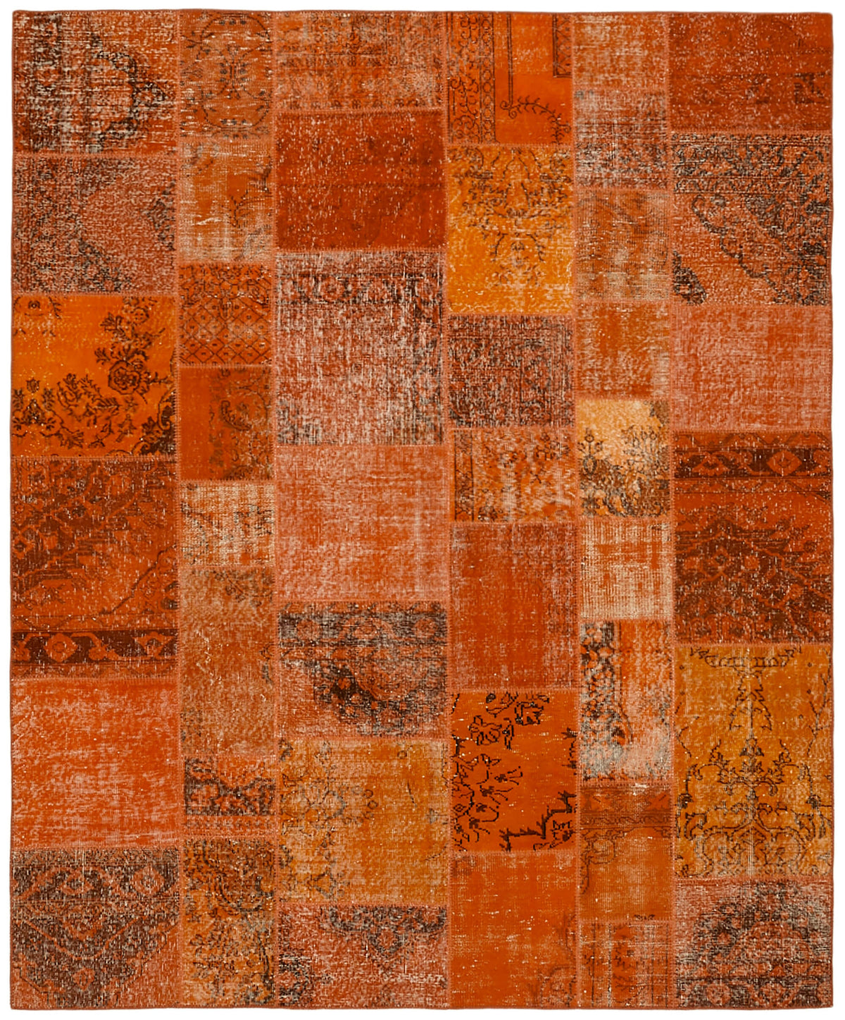 Razik Kahverengi Patchwork Halı Eskitme Yüzeyli 250x300 cm 43177