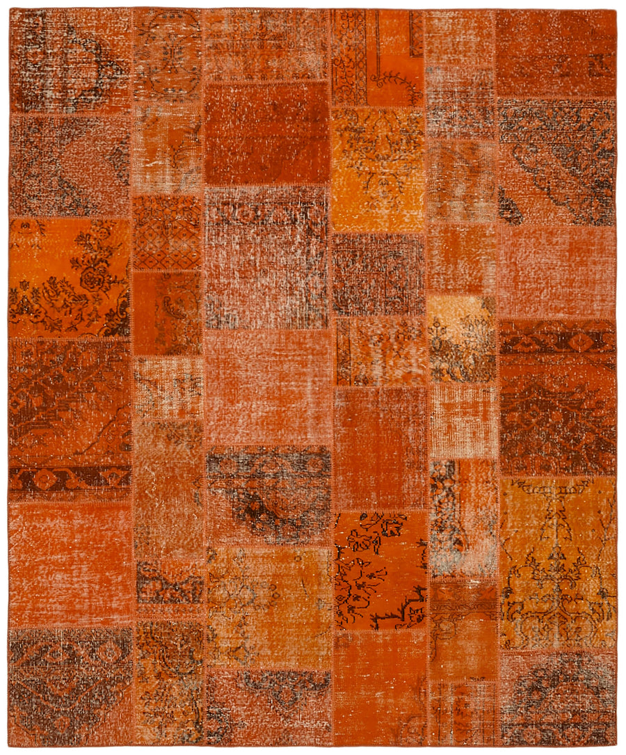 Razik Kahverengi Patchwork Halı Eskitme Yüzeyli 250x300 cm 43177