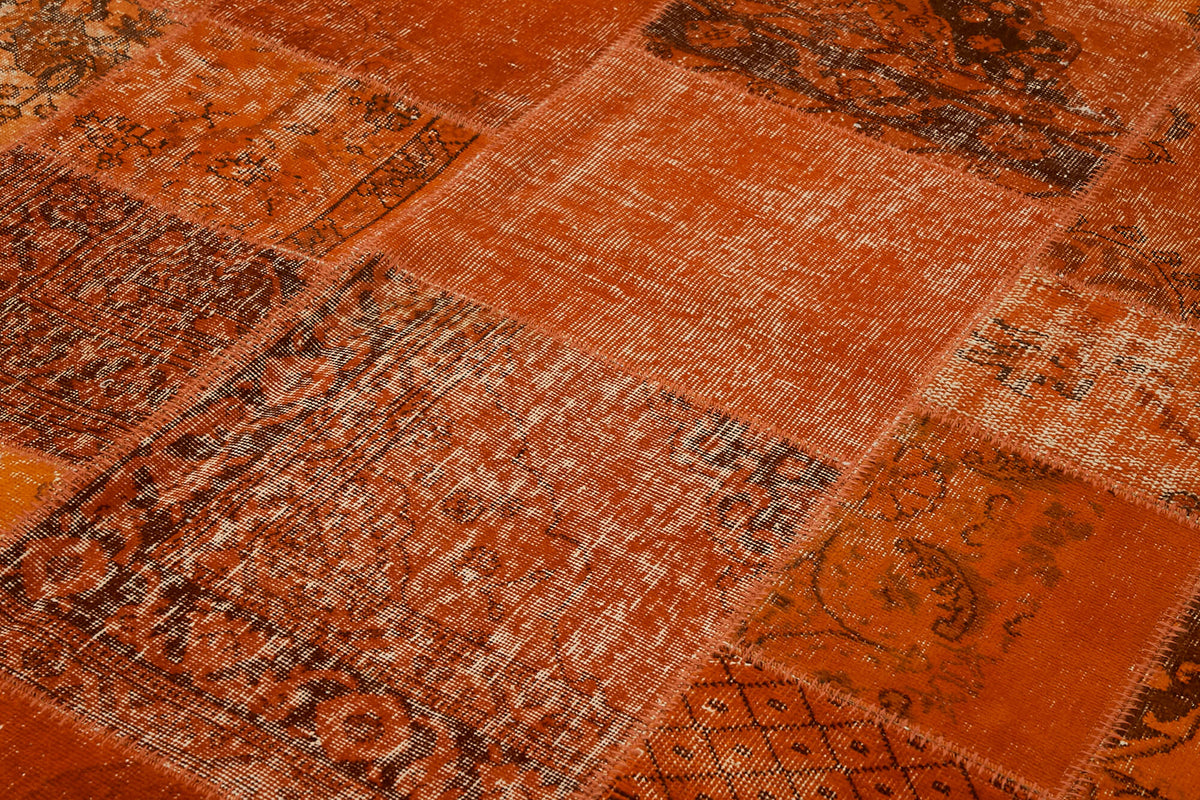 Razik Kahverengi Patchwork Halı Eskitme Yüzeyli 250x300 cm 43177 – mekânda kullanım