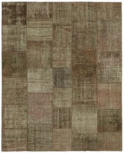 Razik Modern Eskitme Halı Kahverengi ve Bej Geometrik Desenli 250x300 cm