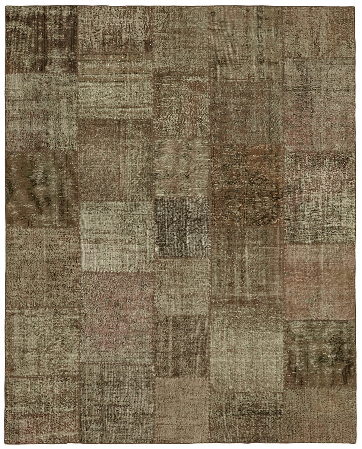 Razik Modern Eskitme Halı Kahverengi ve Bej Geometrik Desenli 250x300 cm