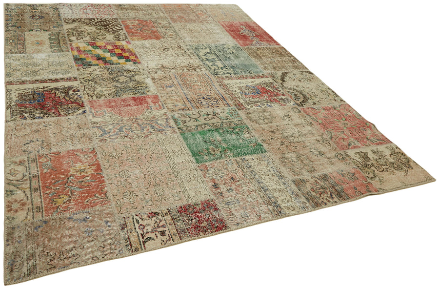 Razik Bej Zeminli Çok Renkli Patchwork Yün Halı 251x300 cm 43184 – genel görünüm
