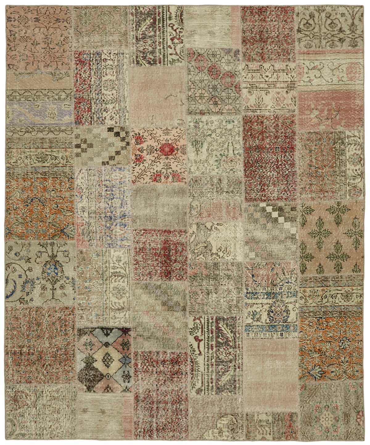 Razik Patchwork Bej Çok Renkli Modern El Dokuma Halı 250x300 cm 43190