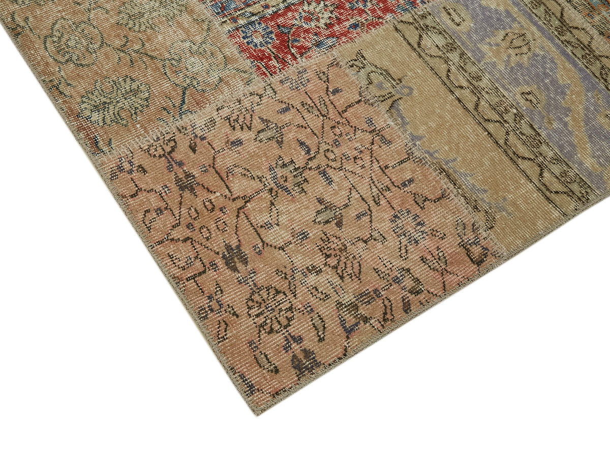 Razik Patchwork Bej Çok Renkli Modern El Dokuma Halı 250x300 cm 43190 – detay görünümü