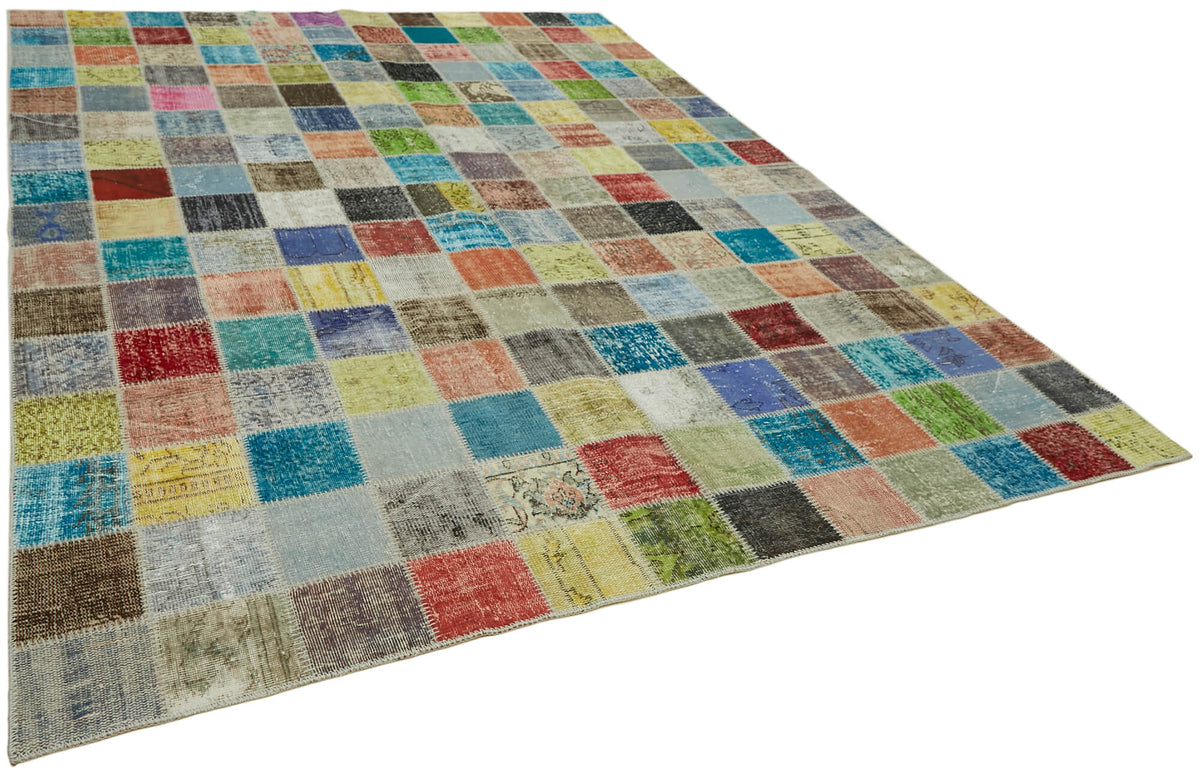 Ruzim Çok Renkli Geometrik Desenli Patchwork El Dokuma Halı 260x344 cm – genel görünüm