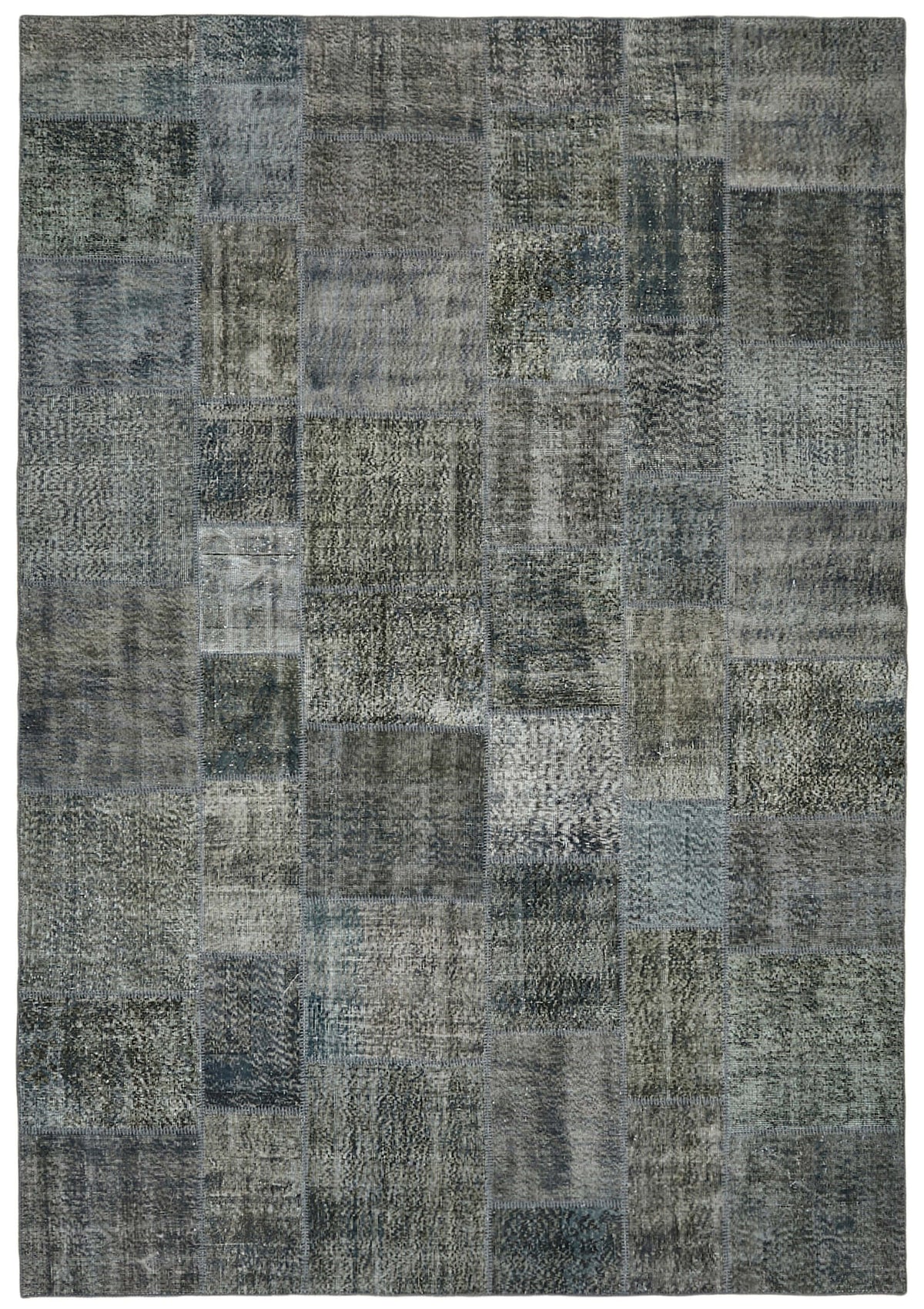 Ruzim Antrasit Gri Modern Geometrik Pamuk Yün El Dokuma Halı 250x350 cm