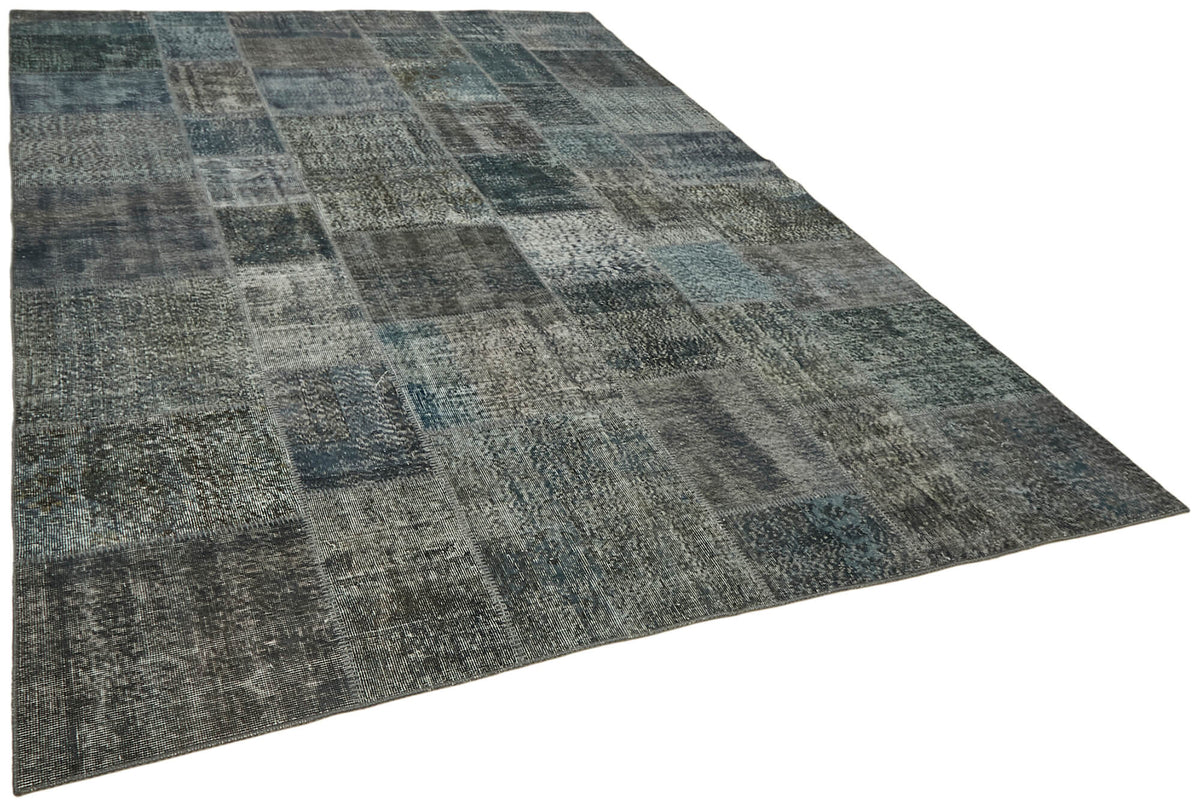 Ruzim Antrasit Gri Modern Geometrik Pamuk Yün El Dokuma Halı 250x350 cm – genel görünüm