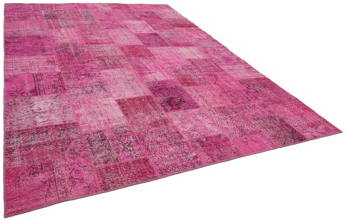 Kivra Açık Pembe Modern Eskitme Patchwork Halı 300x400 cm – genel görünüm