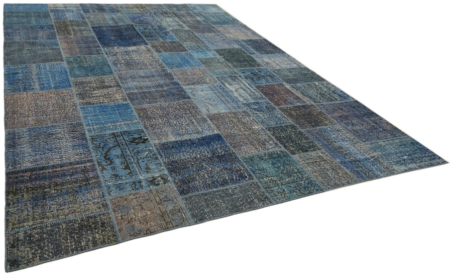 Kivra Mavi Halı Geometrik Desenli Patchwork 300x400 cm 43322 – genel görünüm