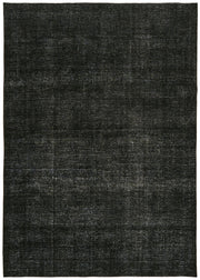 Zelko Overdyed Düz Siyah Gri Vintage El Dokuma Halı 291x400 cm 43350
