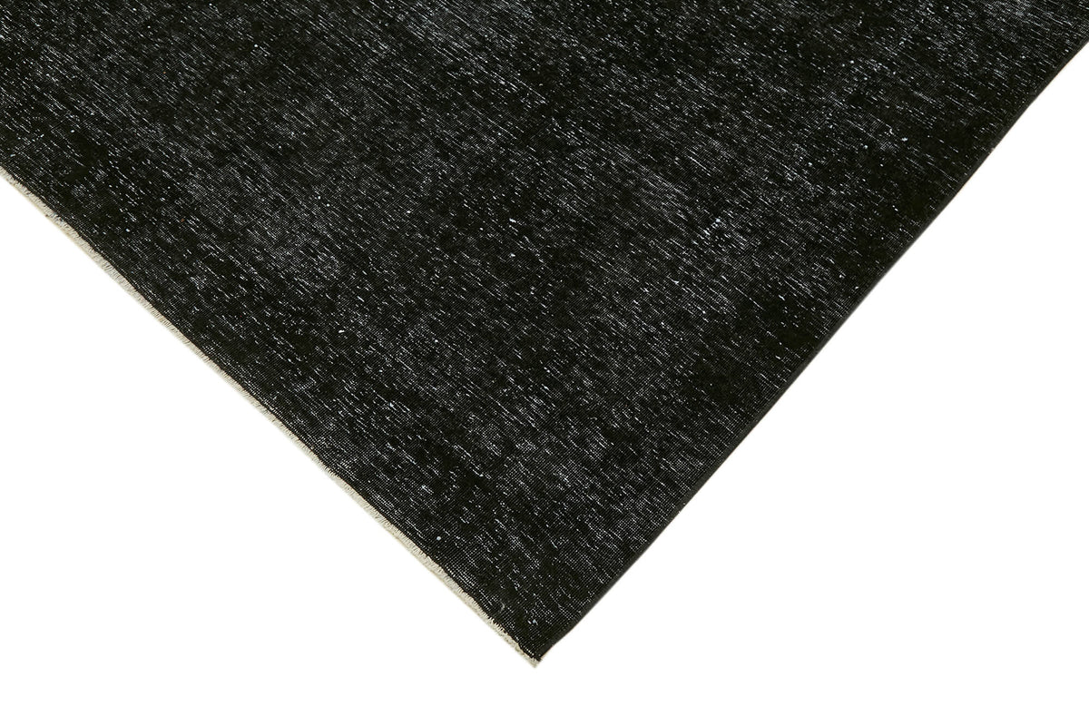 Zelko Overdyed Düz Siyah Gri Vintage El Dokuma Halı 291x400 cm 43350 – detay görünümü