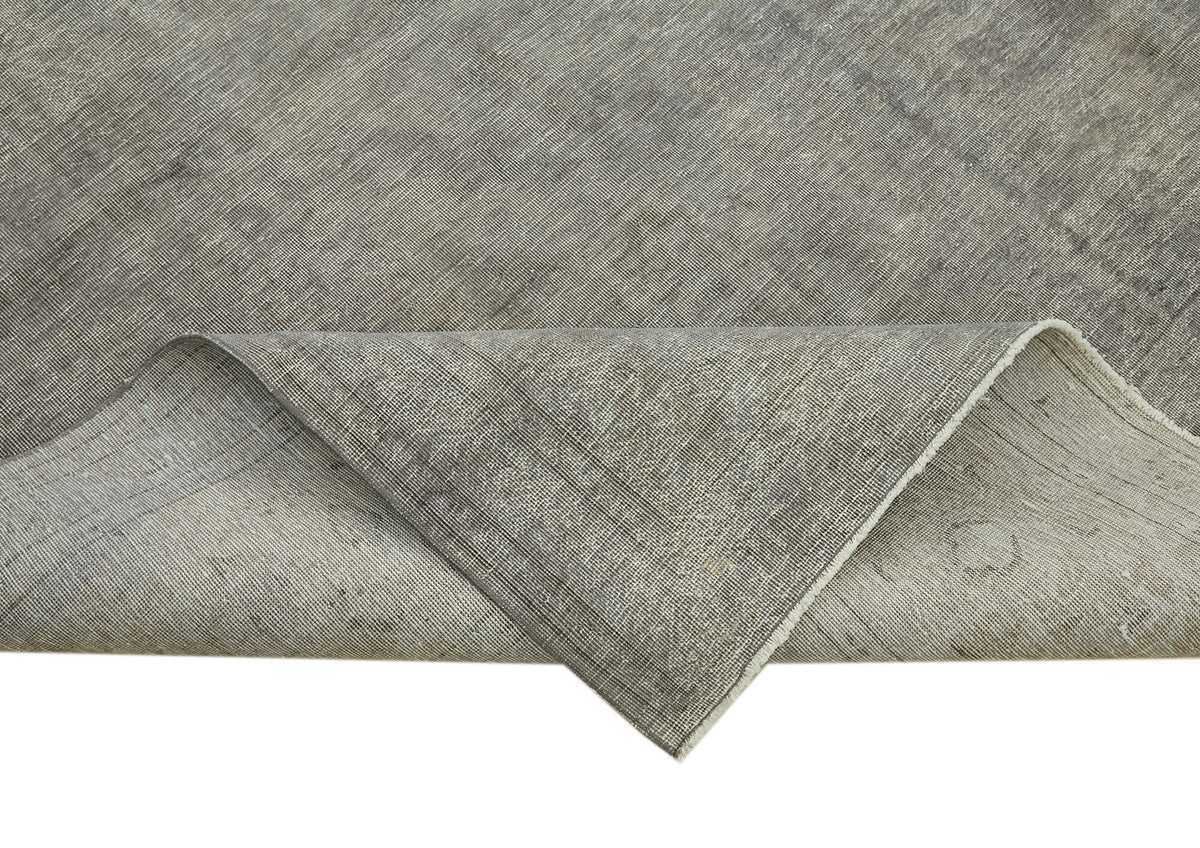 Kavro Gri Soyut Desenli Modern El Dokuma Kilim 284x418 cm – kenar detayı