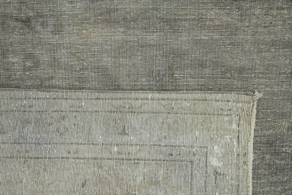 Kavro Gri Soyut Desenli Modern El Dokuma Kilim 284x418 cm – arka yüz görünümü